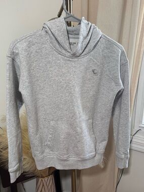 abercrombie kids Essential Icon Hoodie - Light Gray Heather | 9 / 10
